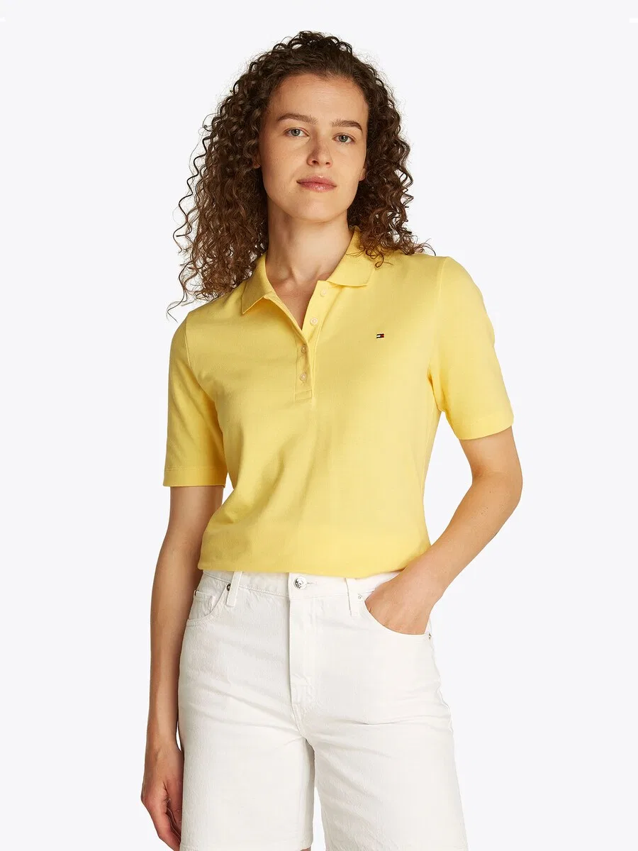 Футболка TOMMY HILFIGER '1985 Regular Fit' желтого цвета — фото 3