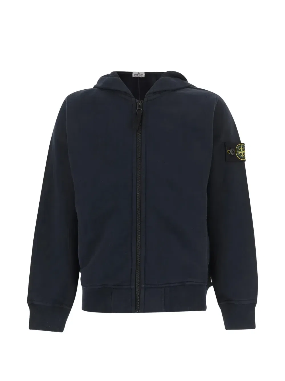Худи на молнии с нашивкой-логотипом Stone Island Junior, синий