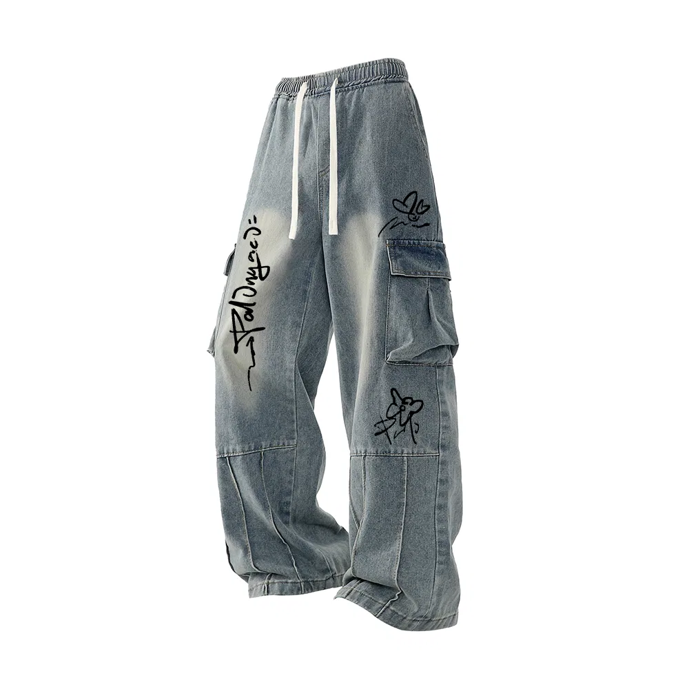 Детские утепленные карго-брюки на флисе с высокой посадкой Casual Pants, PAL ONGACO, Black Fleece-Lined — фото 3