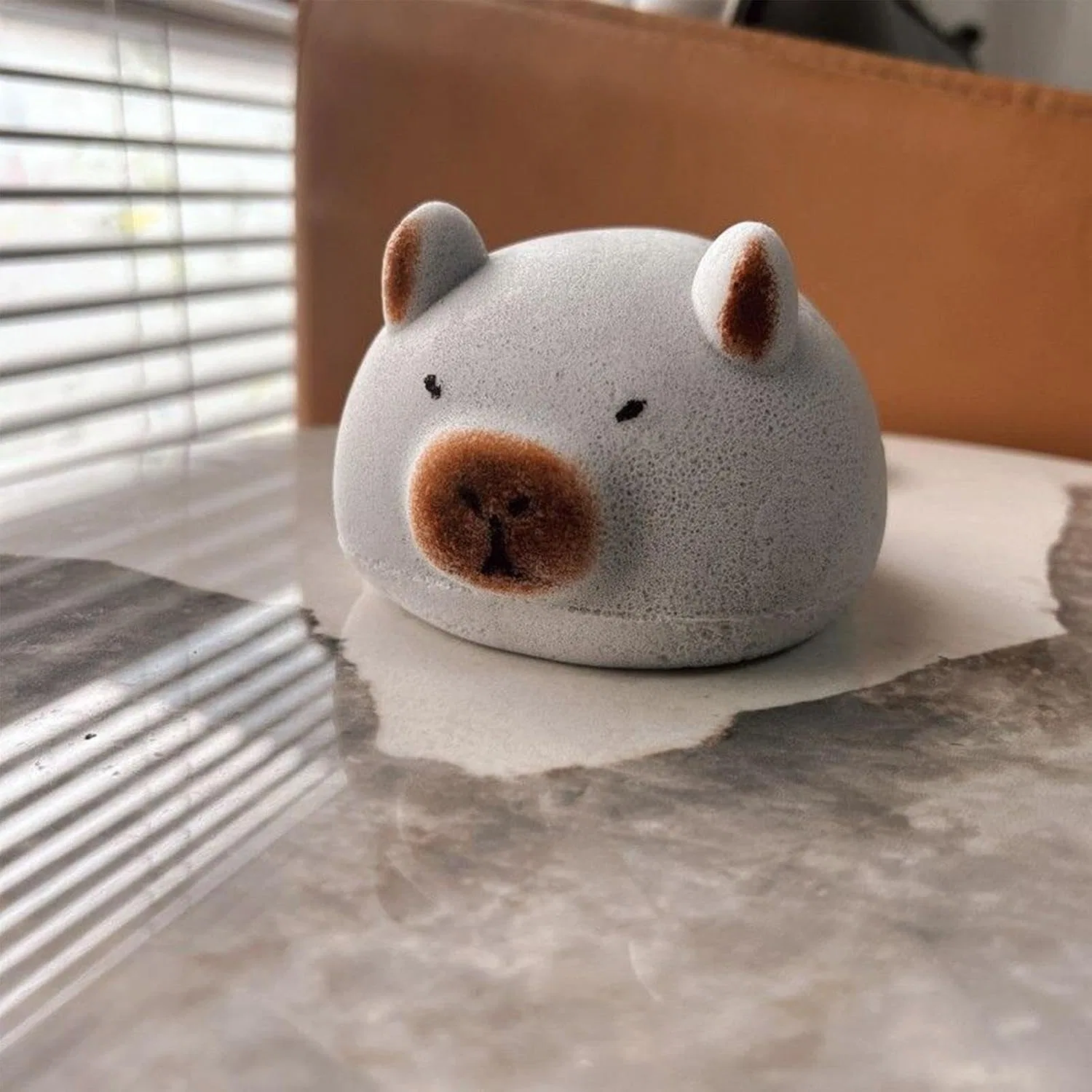 Мочалка для душа Capybara Bath Sponge, 12.5x10 см, Серый Generic — фото 3