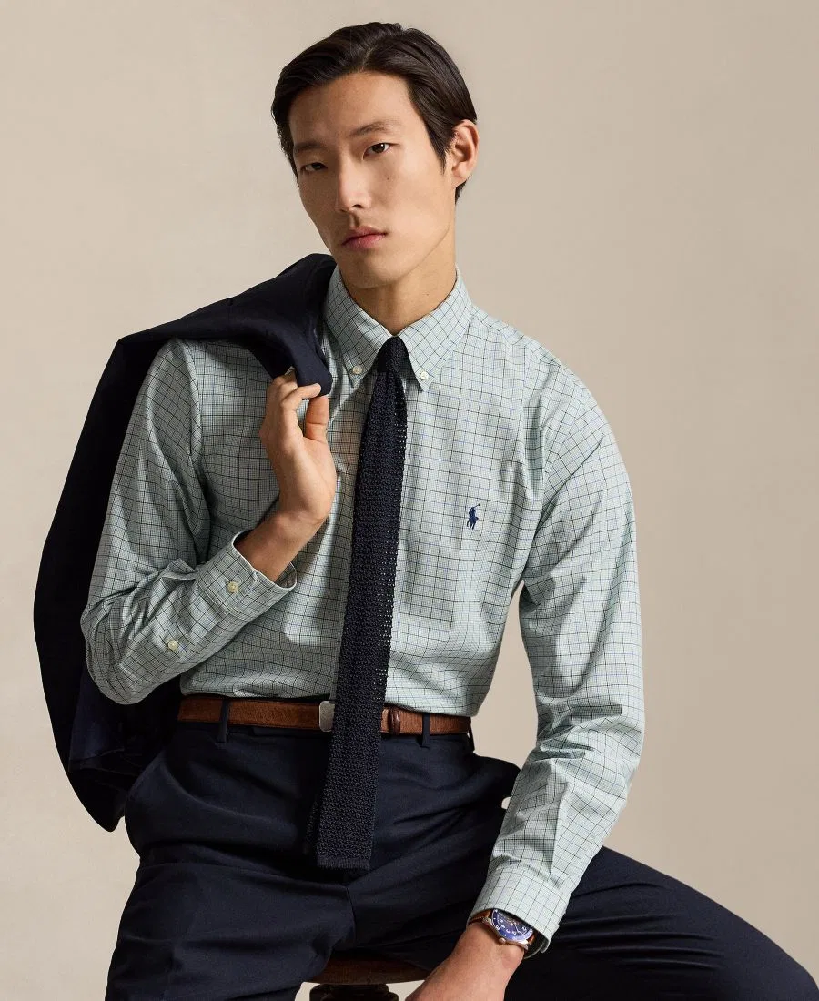 Классическая рубашка с принтом в клетку, с длинным рукавом Polo Ralph Lauren, Green Blue Multi — фото 3
