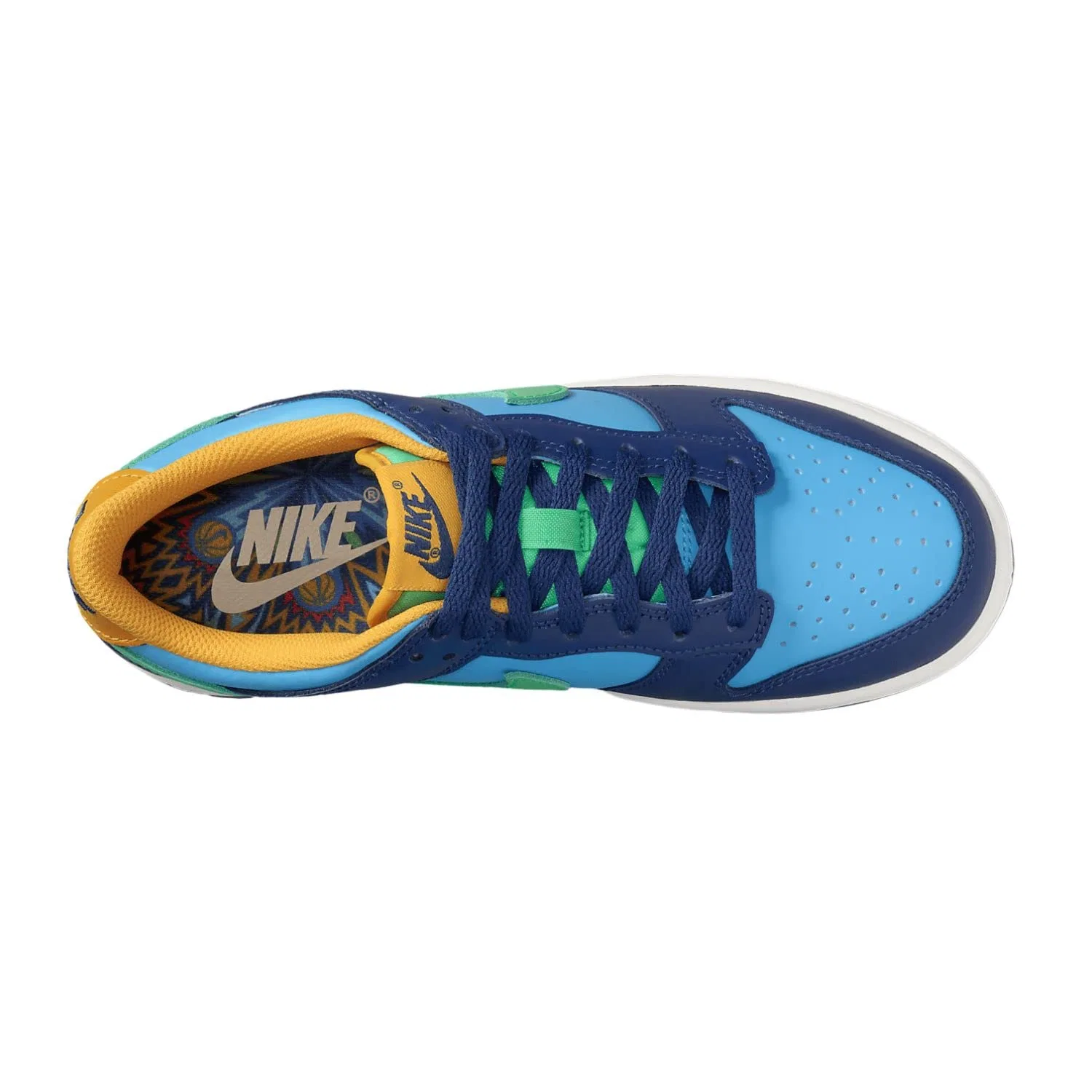 Детские кроссовки для мальчиков с низким верхом Dunk NIKE, Baltic Blue Electric Seaweed Deep Royal Orange Laser — фото 3