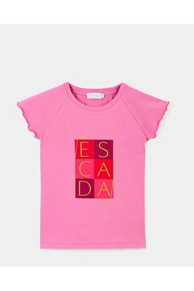 Детская футболка с принтом Front Printed Short Sleeve Pink Children's T-Shirt Escada, Pink