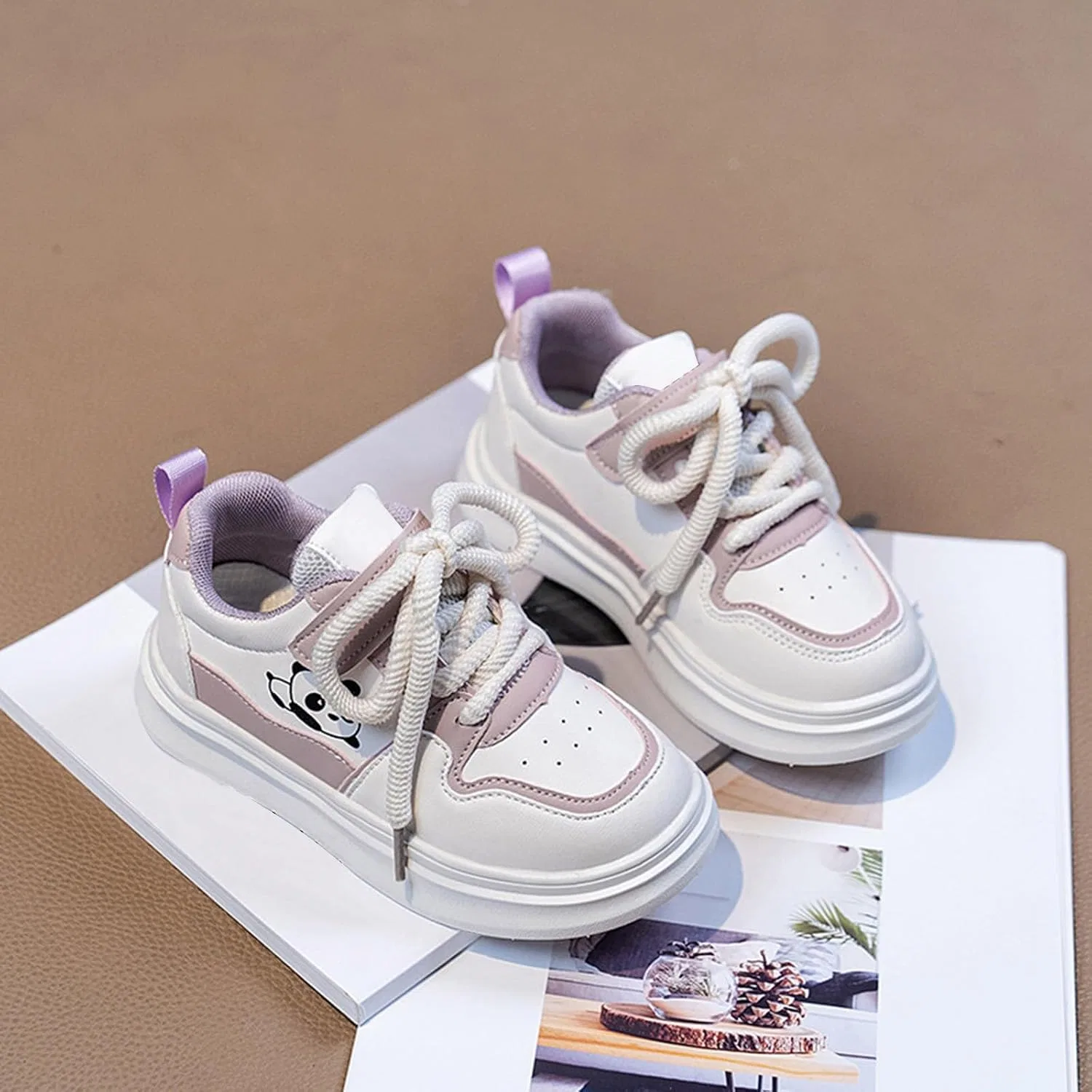 Детские кроссовки для мальчиков с принтом мишки Cute Bear Sneaker, Purple — фото 2