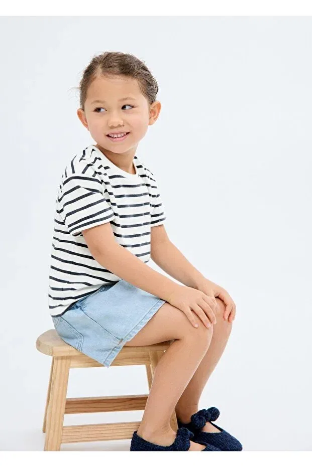 Детская футболка с принтом Mango Baby, Navy Blue