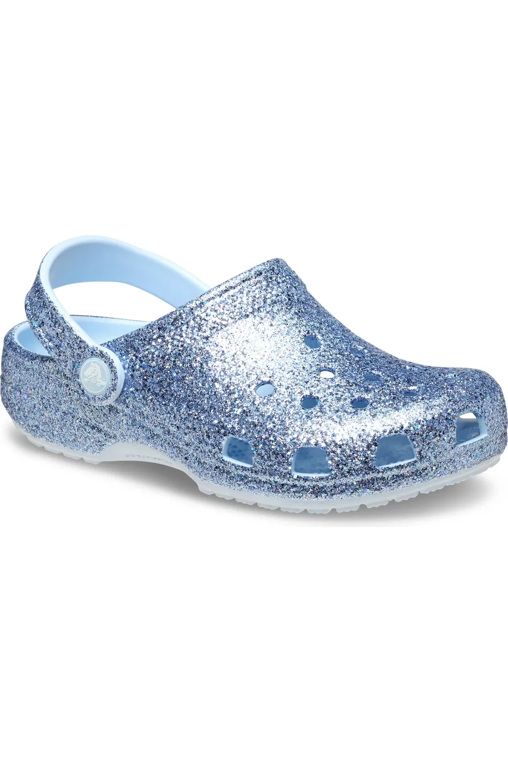 Детские сабо с блестками Classic Chunky Glitter CROCS, Blue Frost