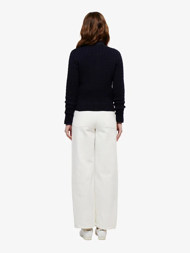 Джинсы LACOSTE Essential Wide Fit, широкие, белые — фото 3