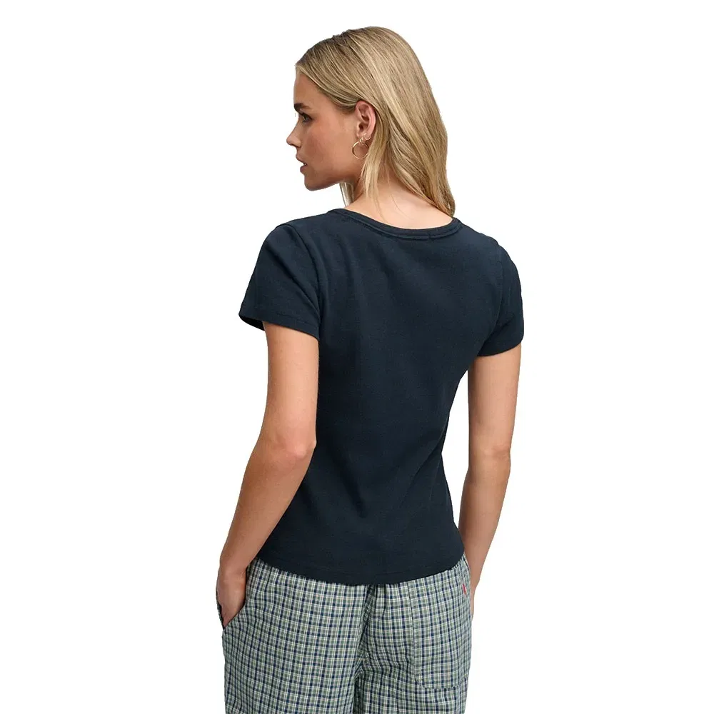 Женская футболка с коротким рукавом Athletic Essential Button Down Superdry, Blue — фото 2