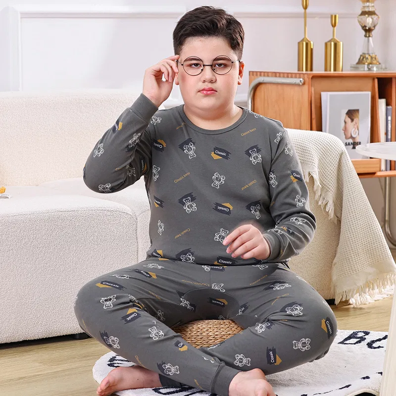Детское термобелье с принтом Cotton Gene, Dark Gray Bear — фото 3