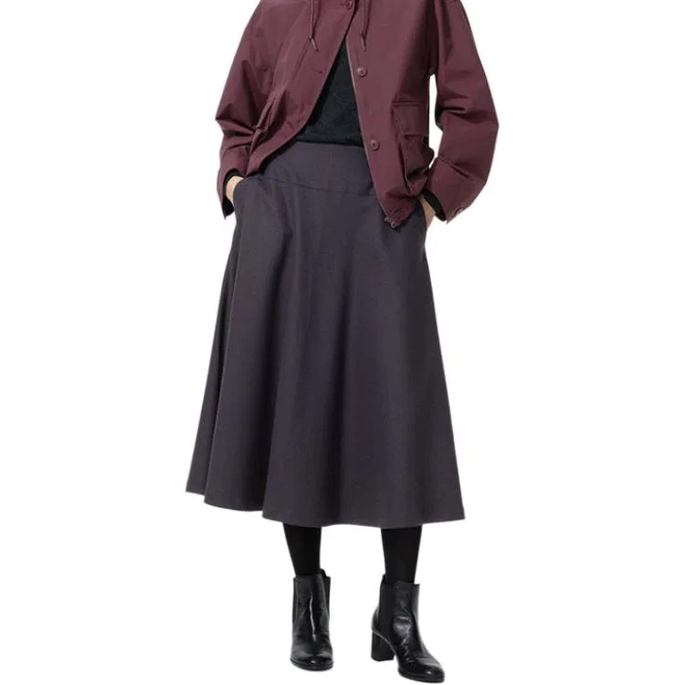 Женская юбка-трапеция из трикотажа A Line Skirt UNIQLO, Dark Purple