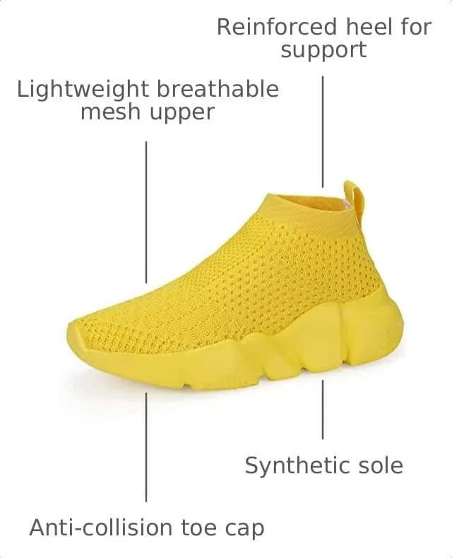 Детские дышащие кроссовки с высоким верхом Casbeam, Yellow — фото 3