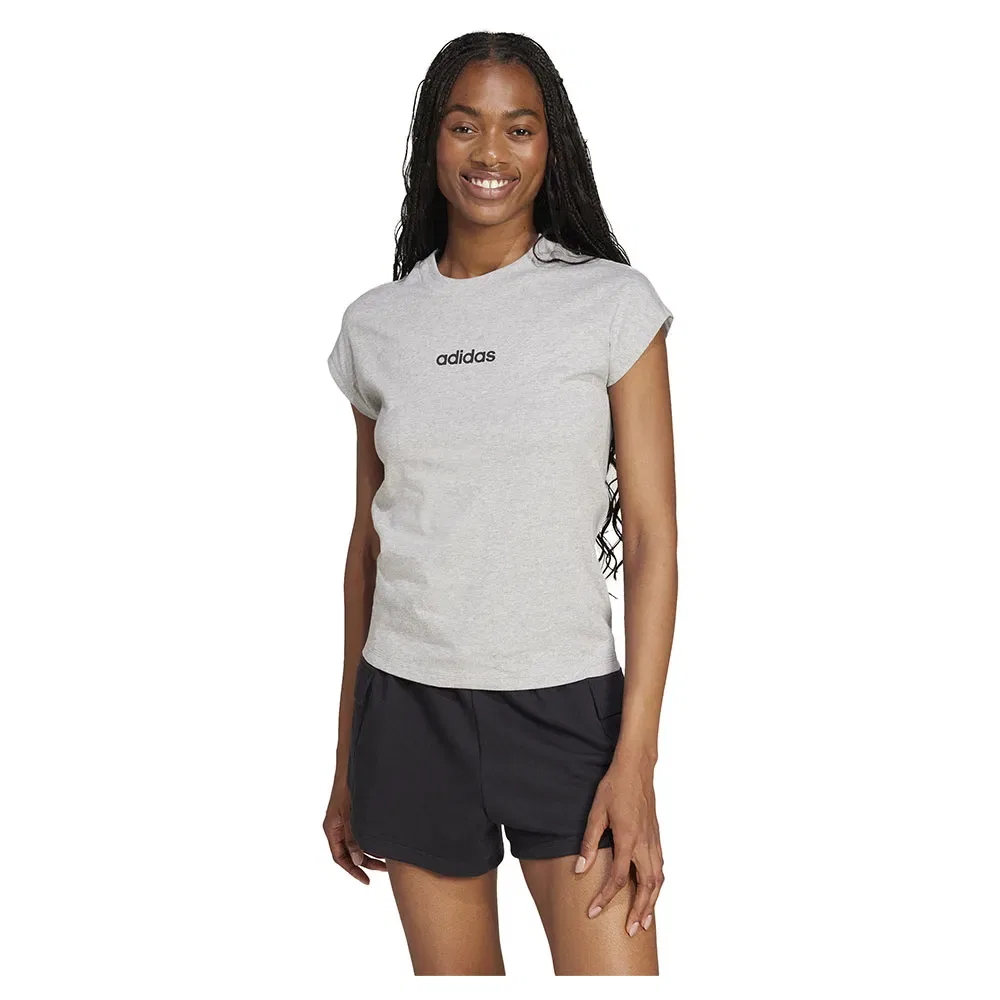 Футболка с коротким рукавом Essentials Linear Adidas, серый