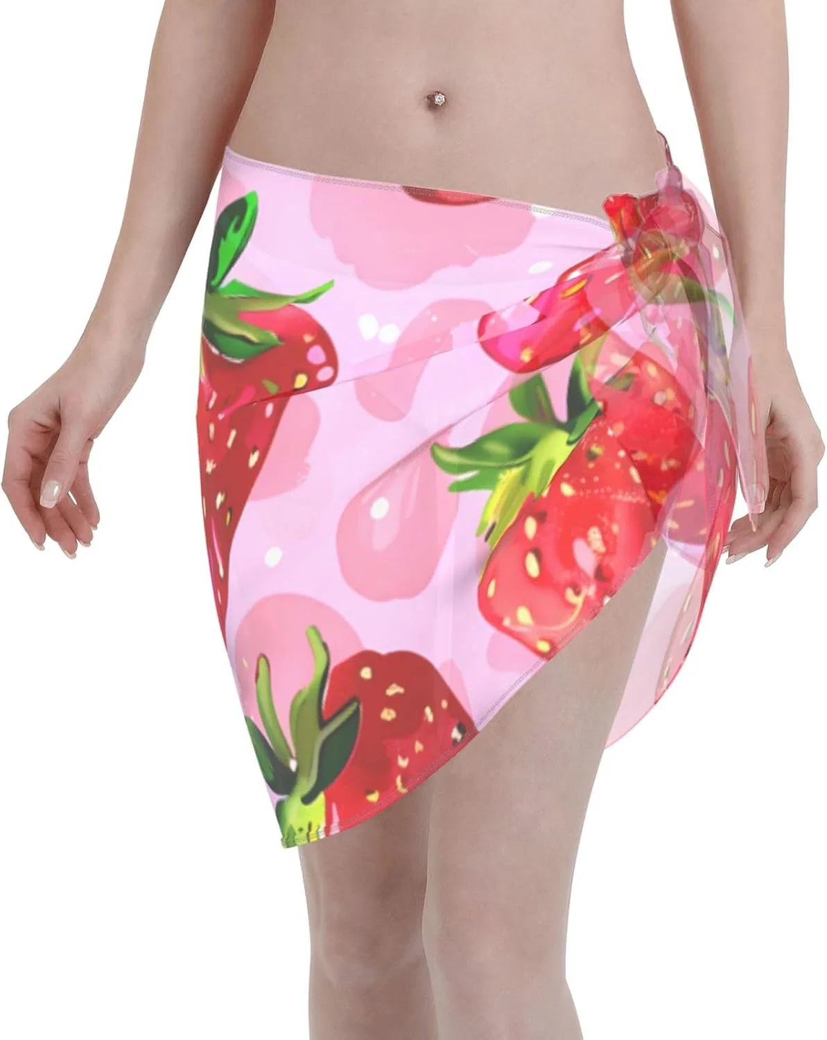 Женский пляжный саронг с принтом арбуза, Strawberry 10