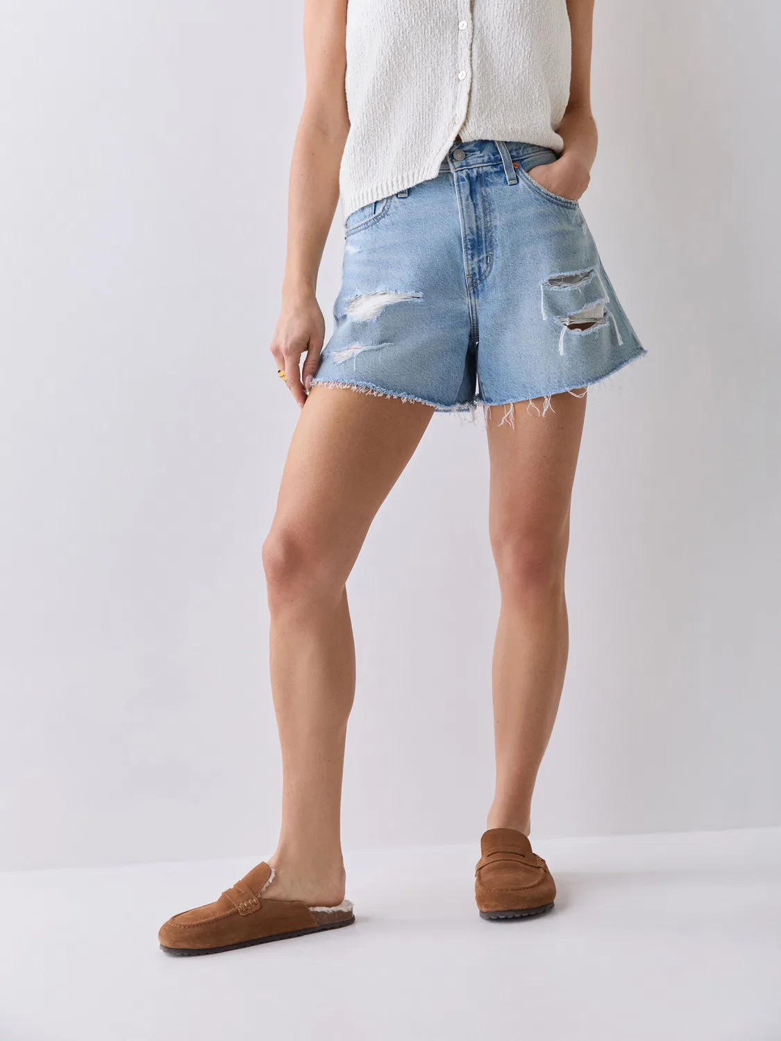 Шорты джинсовые Levi's Ribcage, Been There Short Blue — фото 2