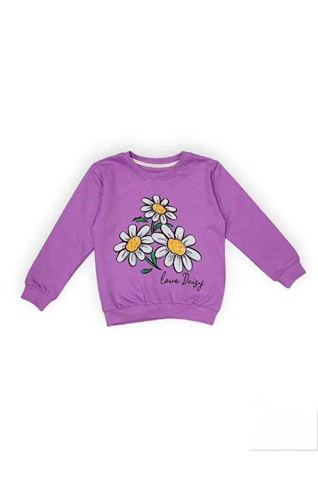 Детский спортивный костюм для девочек с принтом Daisy motif Mnk Baby&Kids, Purple — фото 2