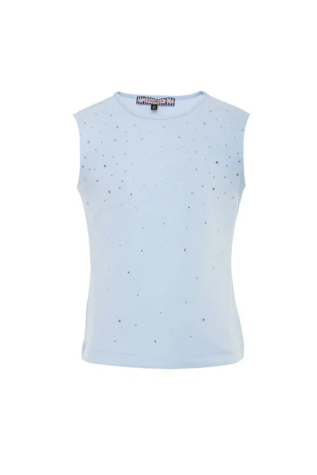 Детская футболка для девочек хлопковая Blue Scanties Sleeve T-Shirt Designed By A Girl Pamina, Blue