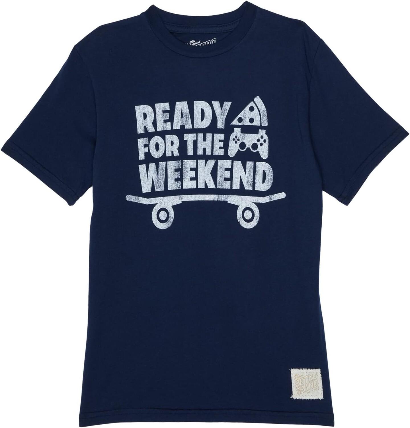 

Футболка The Original Retro Brand Kids Cotton Ready For The Weekend Crew Neck Tee, темно-синий