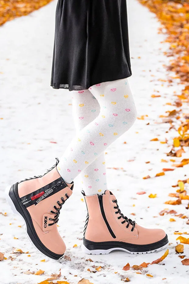Детские ботинки для девочек с коротким каблуком Kiko Kids, Pink — фото 4