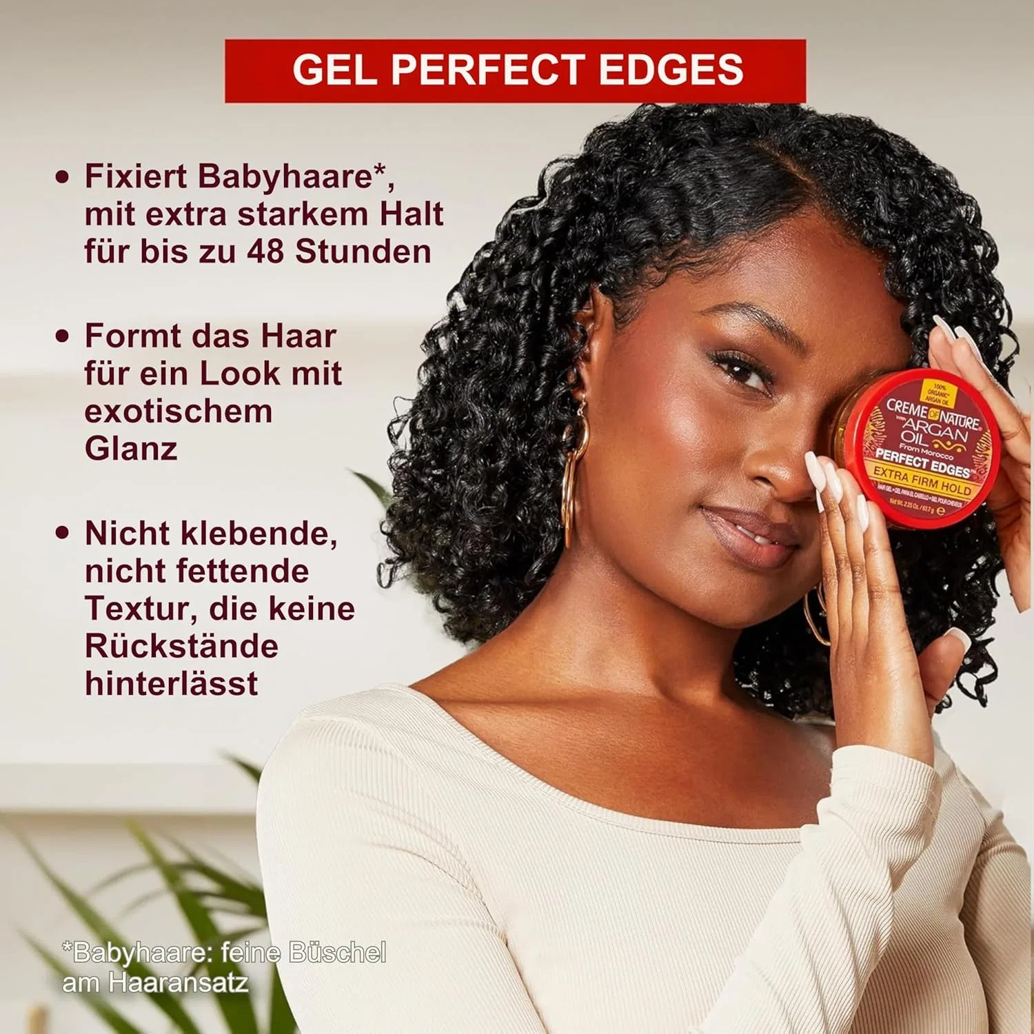 Гель для укладки волос «Argan Oil Perfect Edge Extra Hold» от Creme Of Nature, 63.7 г Creme Of Nature — фото 2