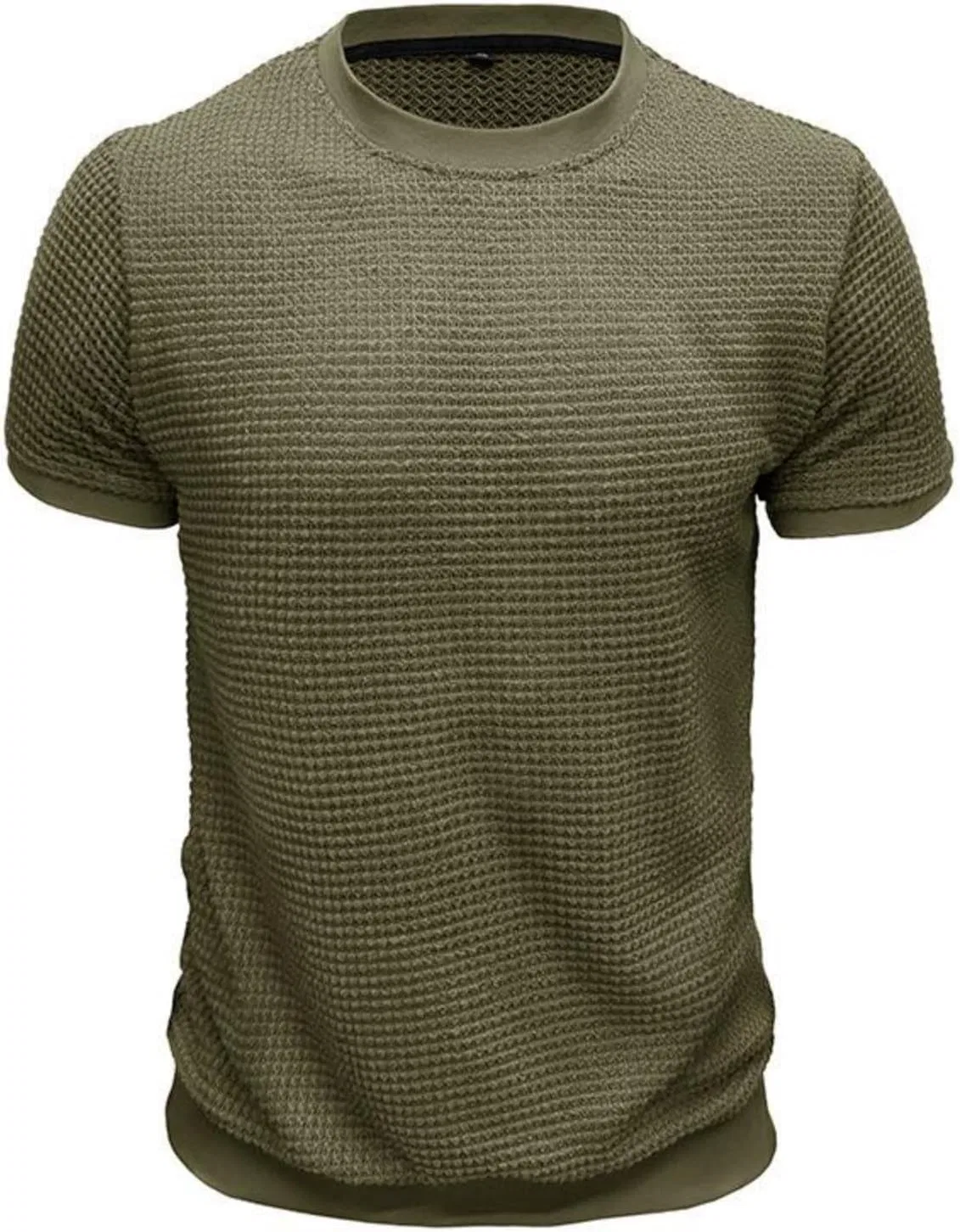 Мужская футболка с вафельной текстурой, Crewneck Pullover, Army Green — фото 2