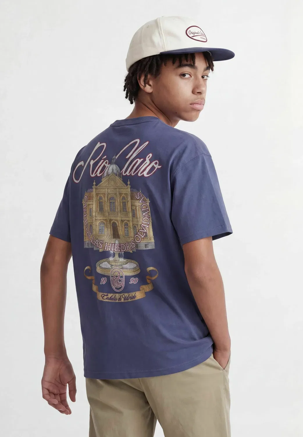 Футболка с принтом на спине, футболка для мальчиков - футболка с принтом Jack & Jones Junior, Crown Blue — фото 4