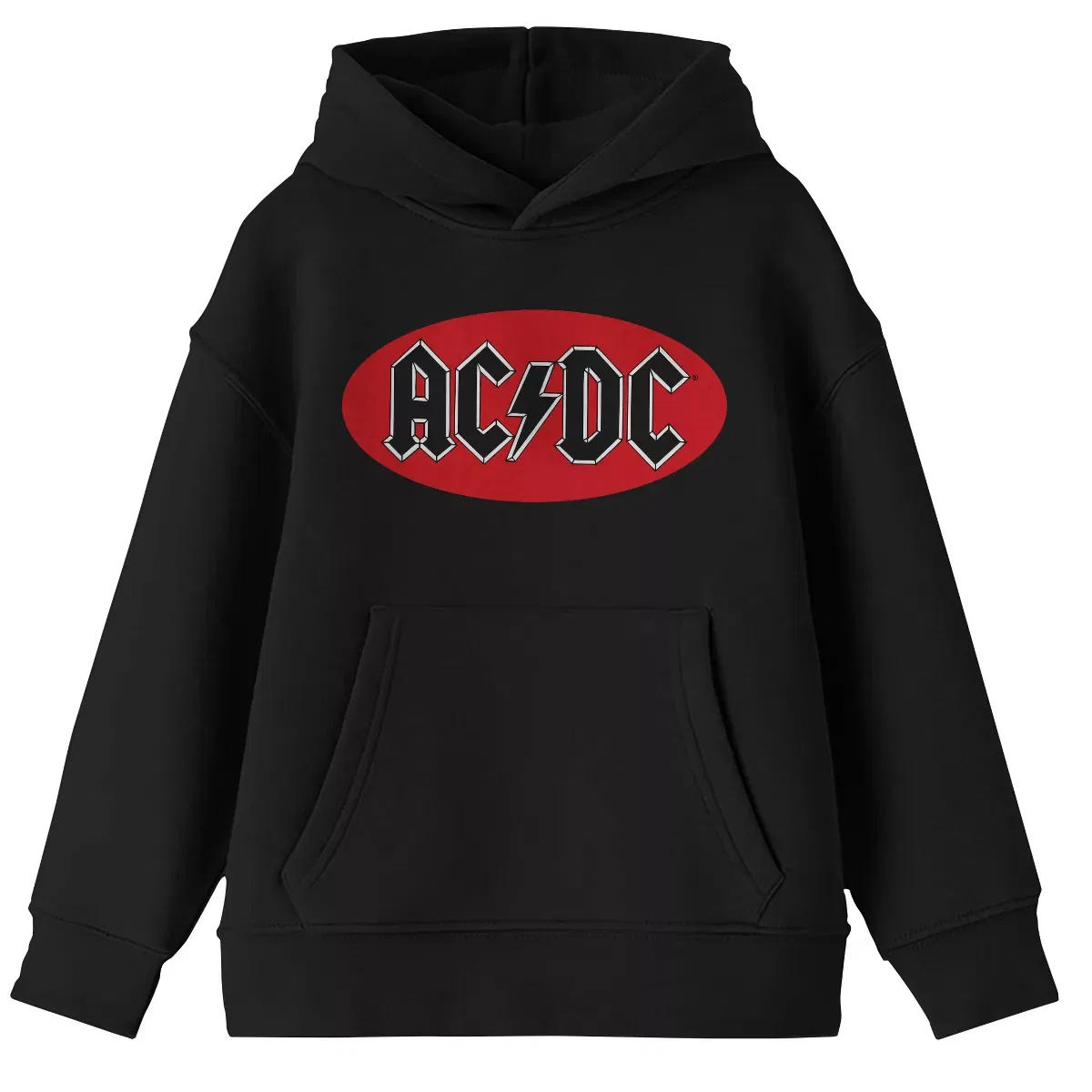 Детский худи с принтом ACDC Logo AC/DC, Черный