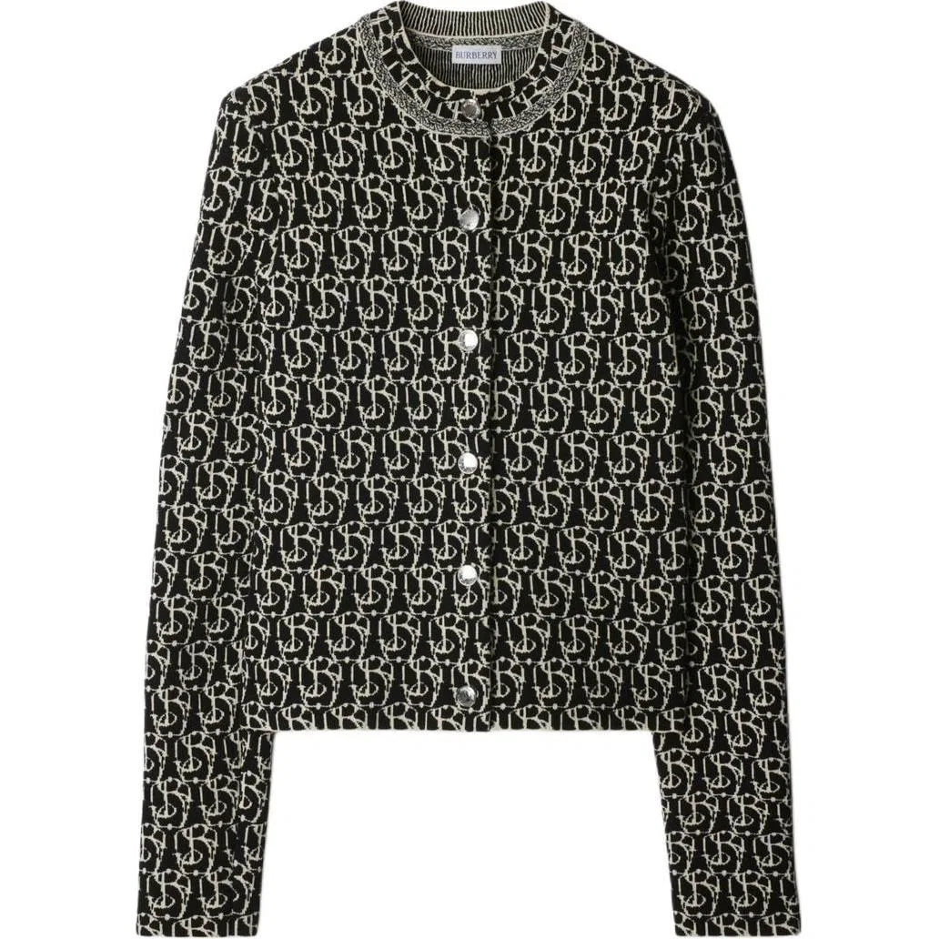 Женский кардиган с принтом Burberry B Charm Cardigan Burberry, Черный