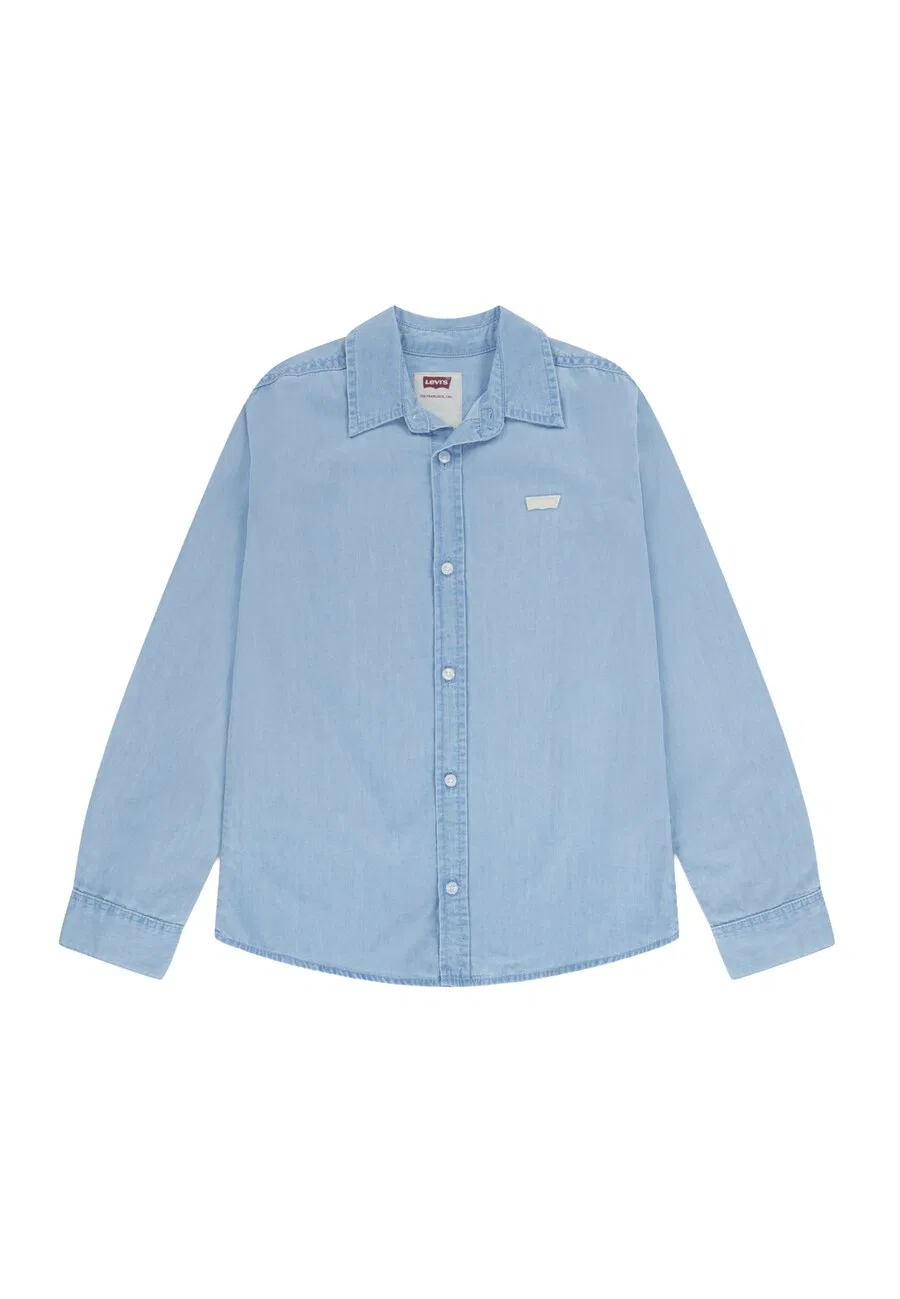 Детская рубашка Levi's Kids прямого кроя на пуговицах, модель 'BATTERY HOUSEMARK', синего цвета