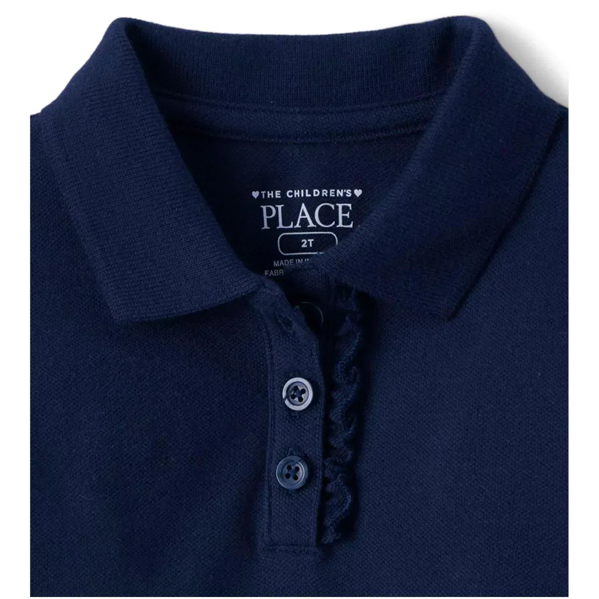 Детское поло для девочек с коротким рукавом рюш The Children's Place, Blue — фото 3