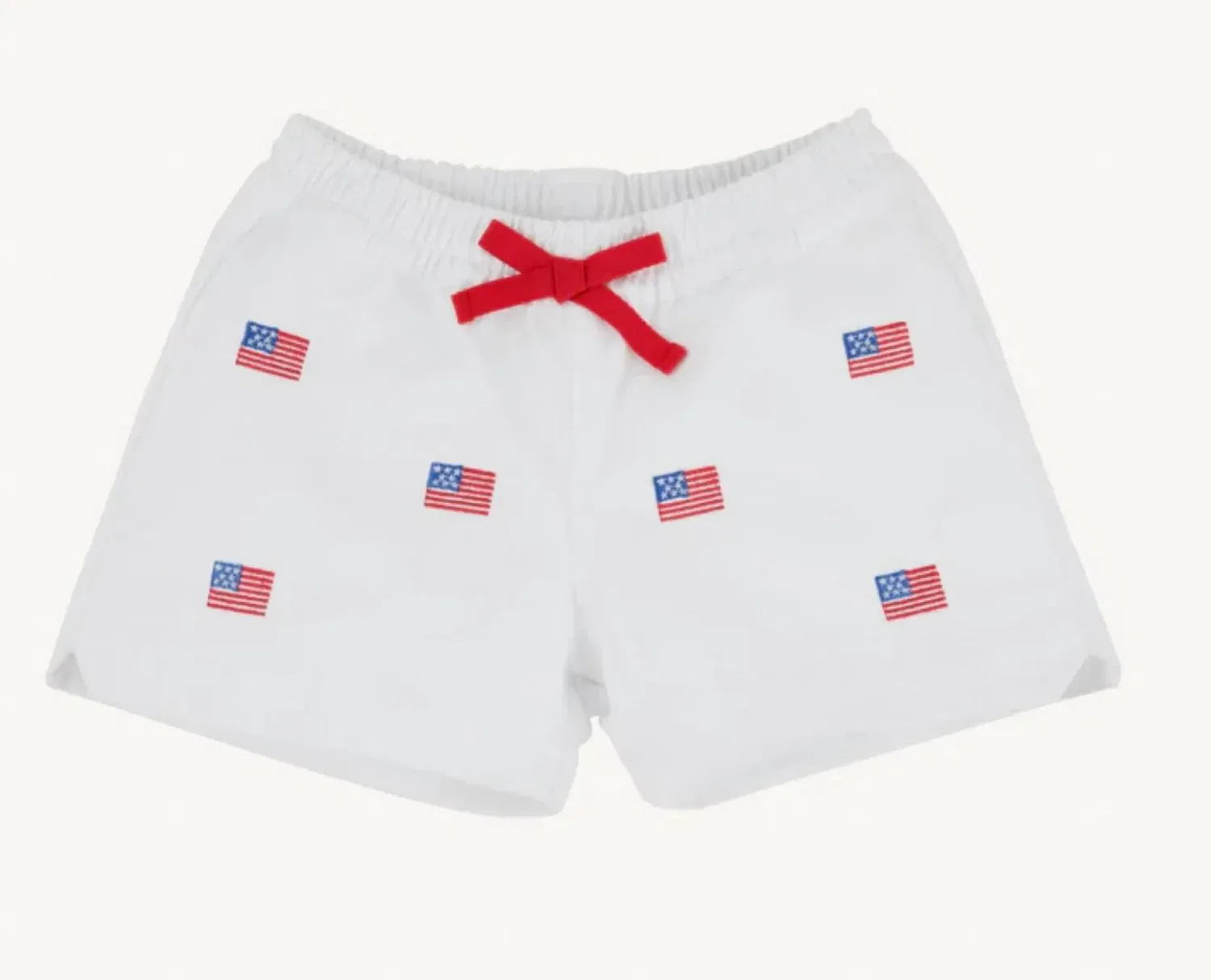 Детские шорты с принтом американских флагов Critter Cheryl Twill The Beaufort Bonnet Company, Worth Avenue White With American Flags — фото 3