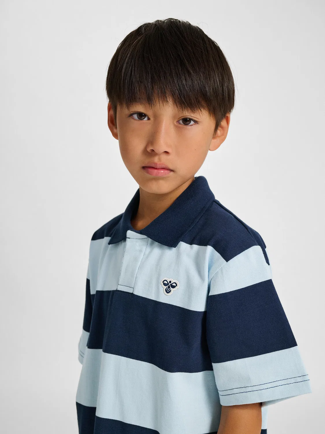 Детское поло свободного кроя Hmljr Loose Hummel, Blau Navyblau Gletscherblau — фото 4