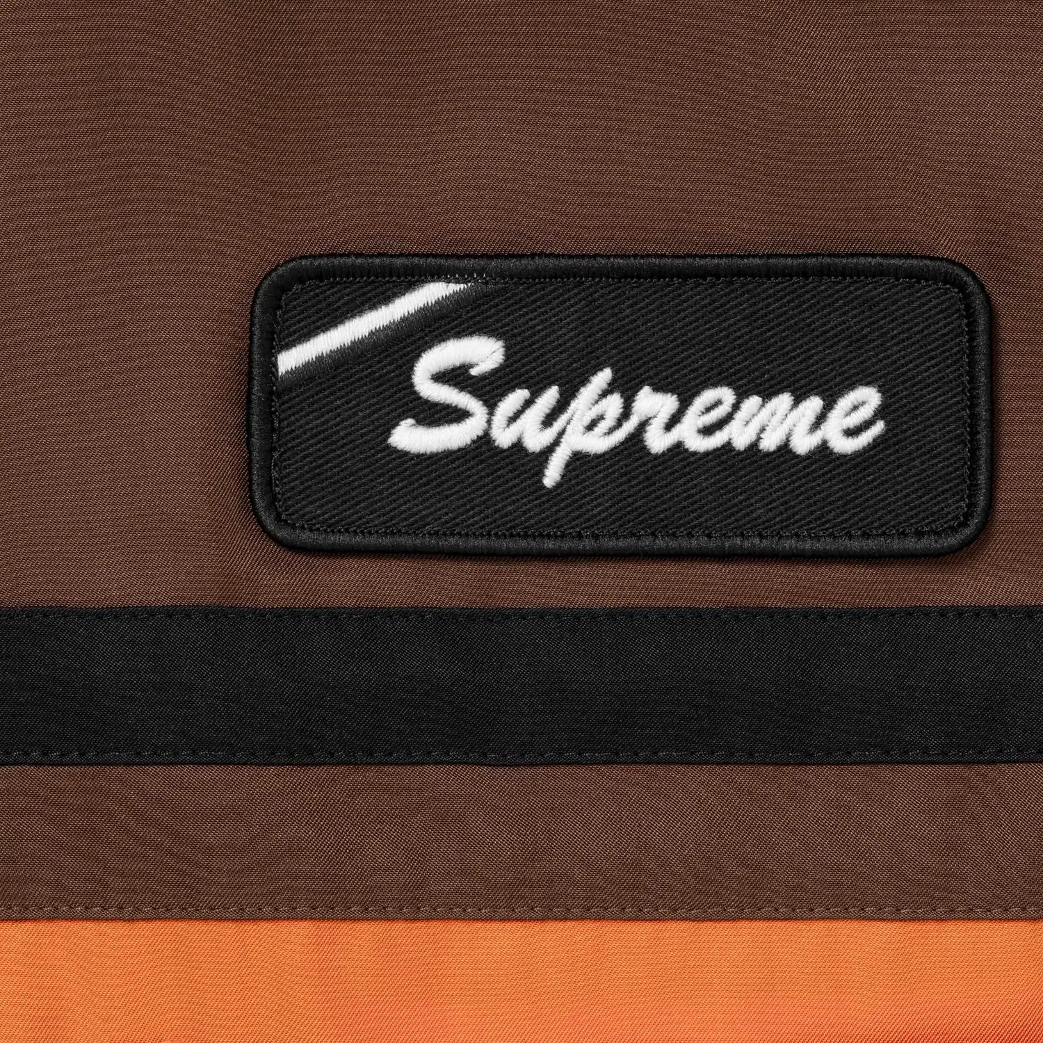 Шелковая рубашка Supreme с короткими рукавами на молнии, коричневый — фото 2