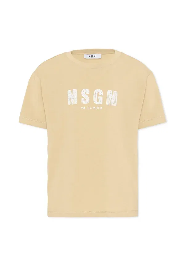 Футболка с принтом Print T-shirt Msgm, Beige, бежевый