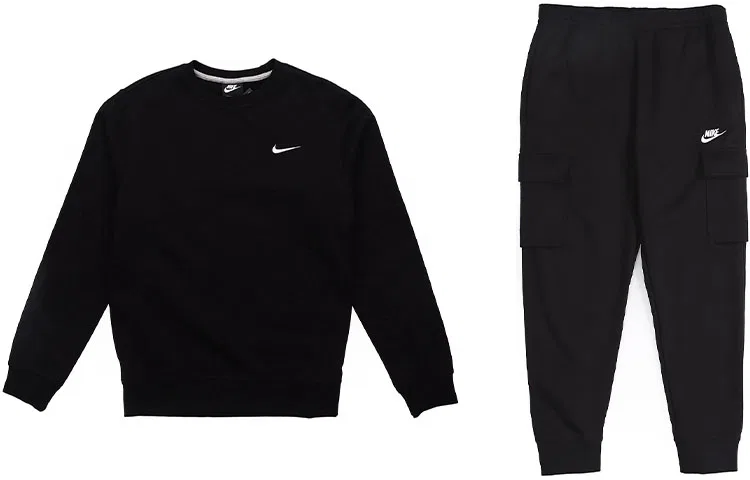 Мужской комплект Nike из футера с воротником-стойкой, Черный