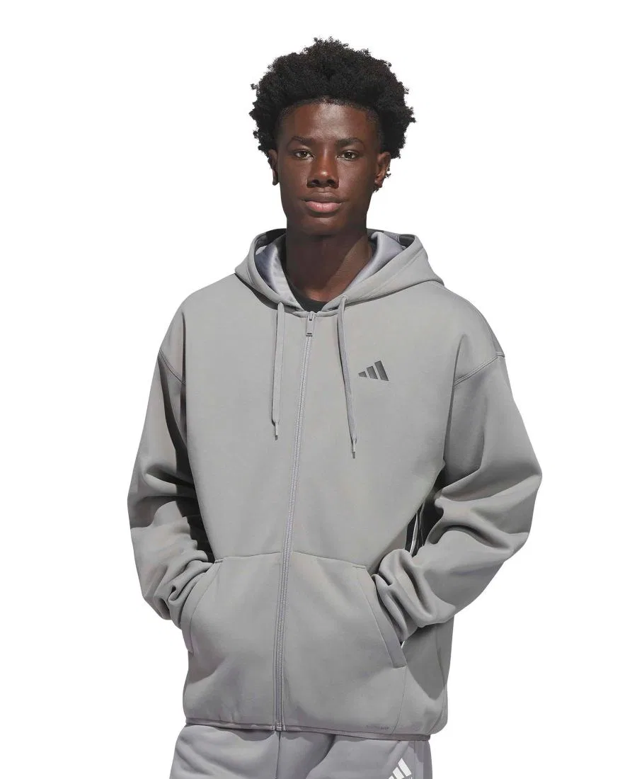 Мужская куртка-худи с капюшоном Crazy Warm на молнии adidas, Gray Three/Black