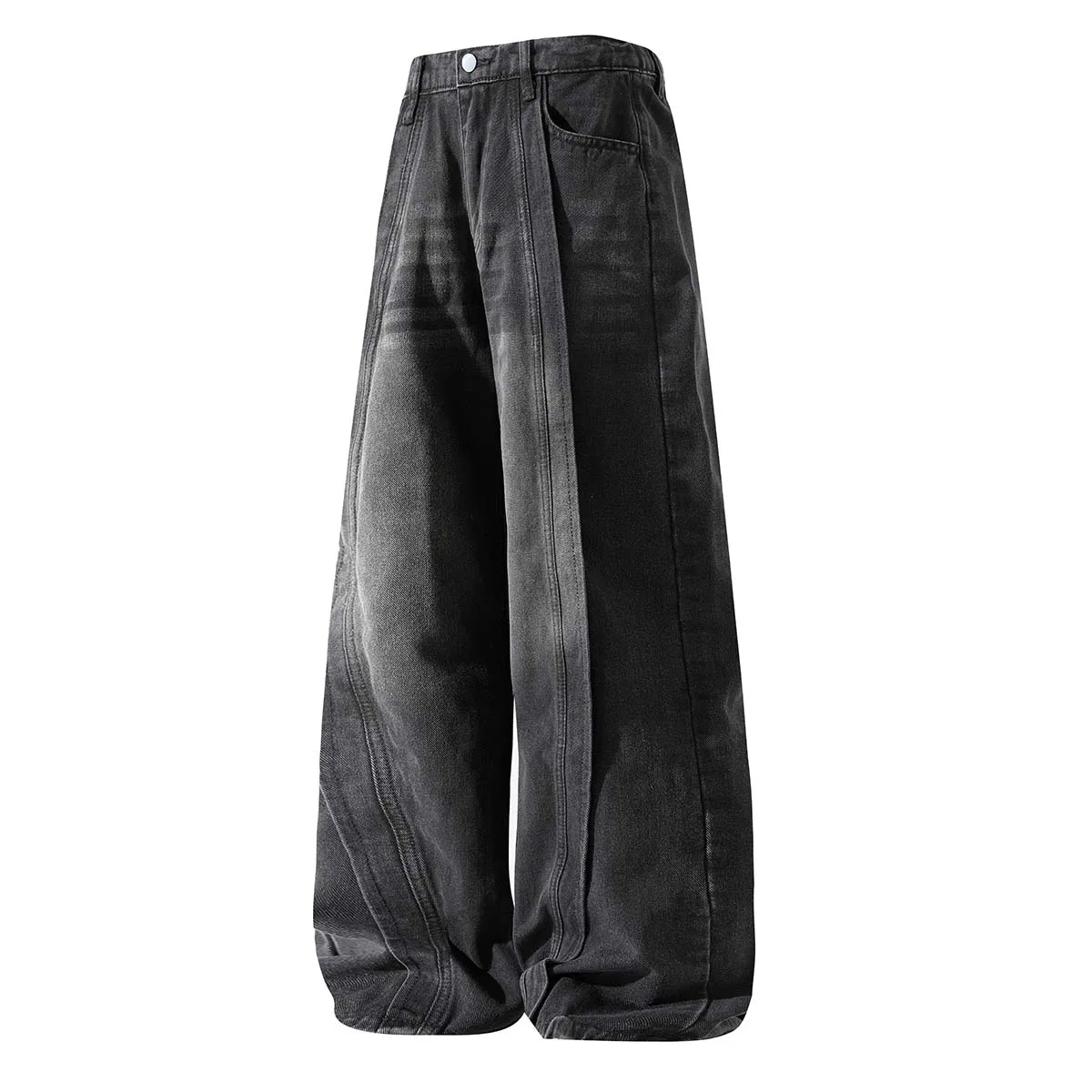 Детские джинсы свободного кроя с широкими штанинами GWAF, Black Plain