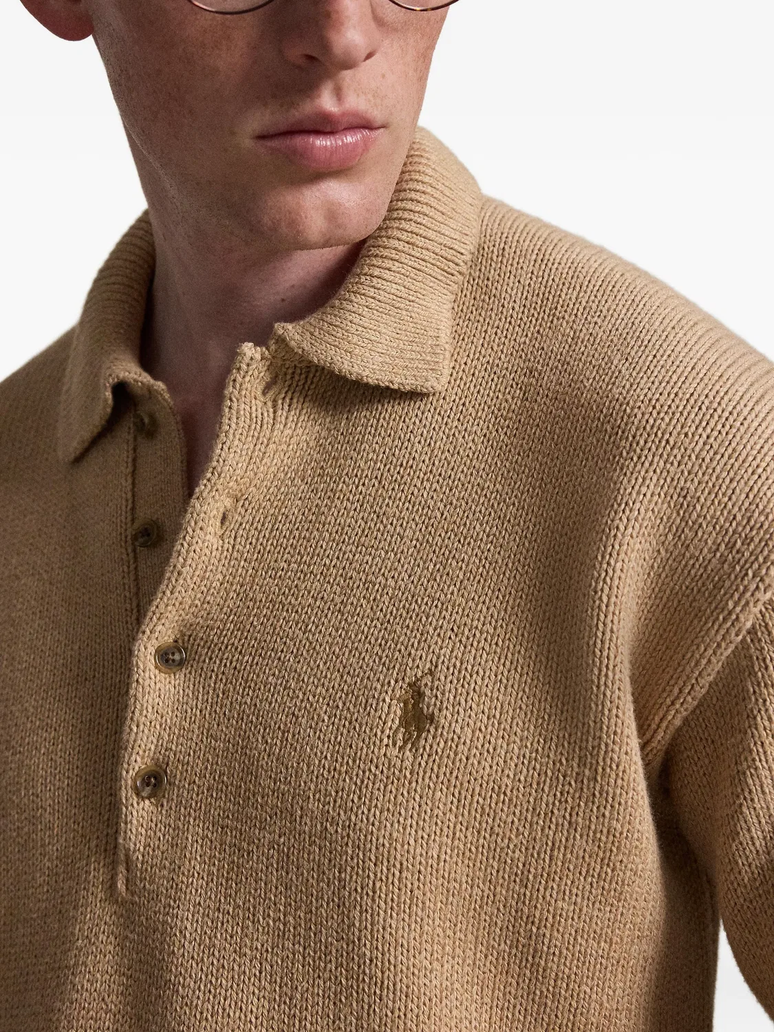 Polo Ralph Lauren Джемпер-поло хлопковый коричневый — фото 2