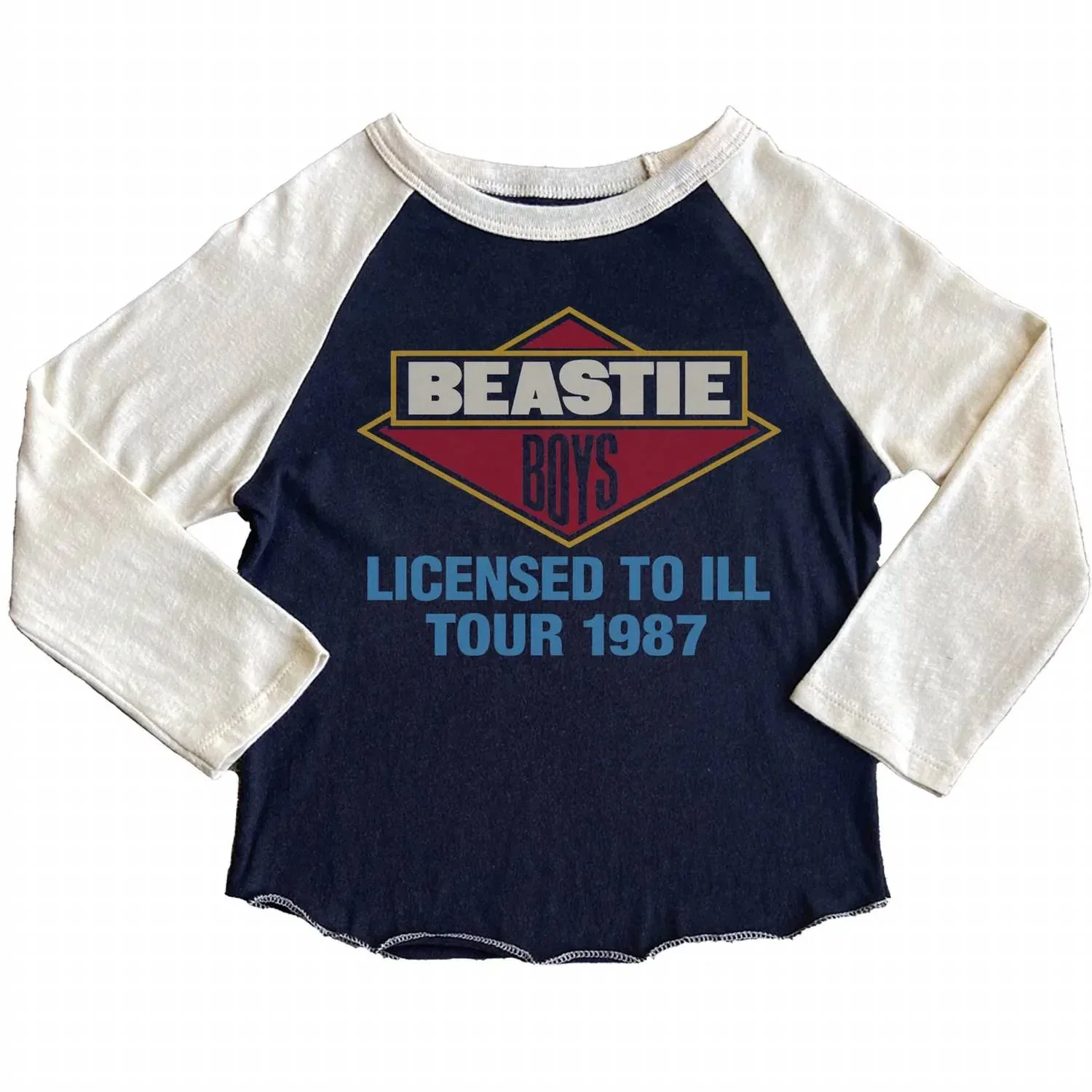 Детский лонгслив реглан с принтом Beastie Boys License To Ill ROWDY SPROUT, Blue/ White