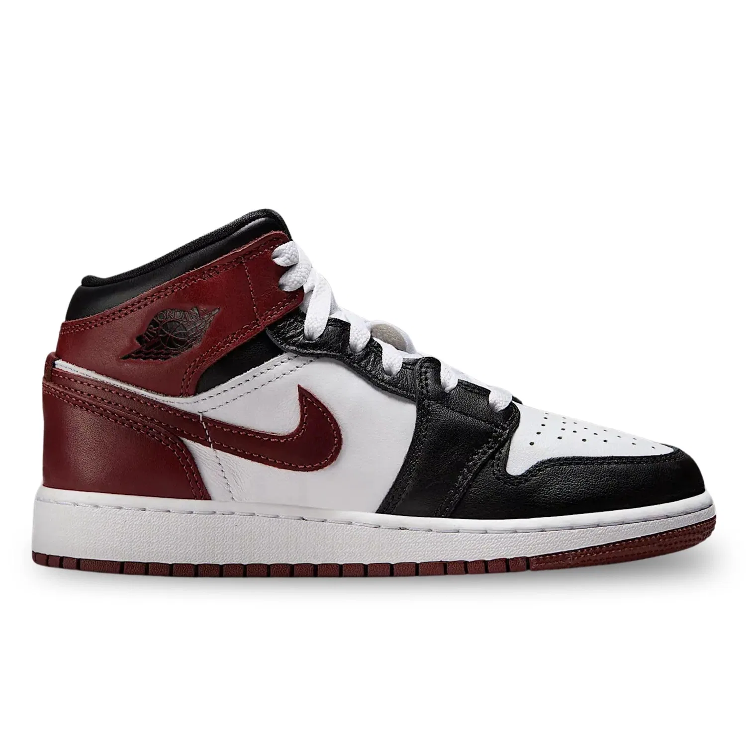 Детские кроссовки для мальчиков с длинным рукавом Air Jordan 1 Mid Se NIKE, Bianco Bordeaux Nero — фото 2
