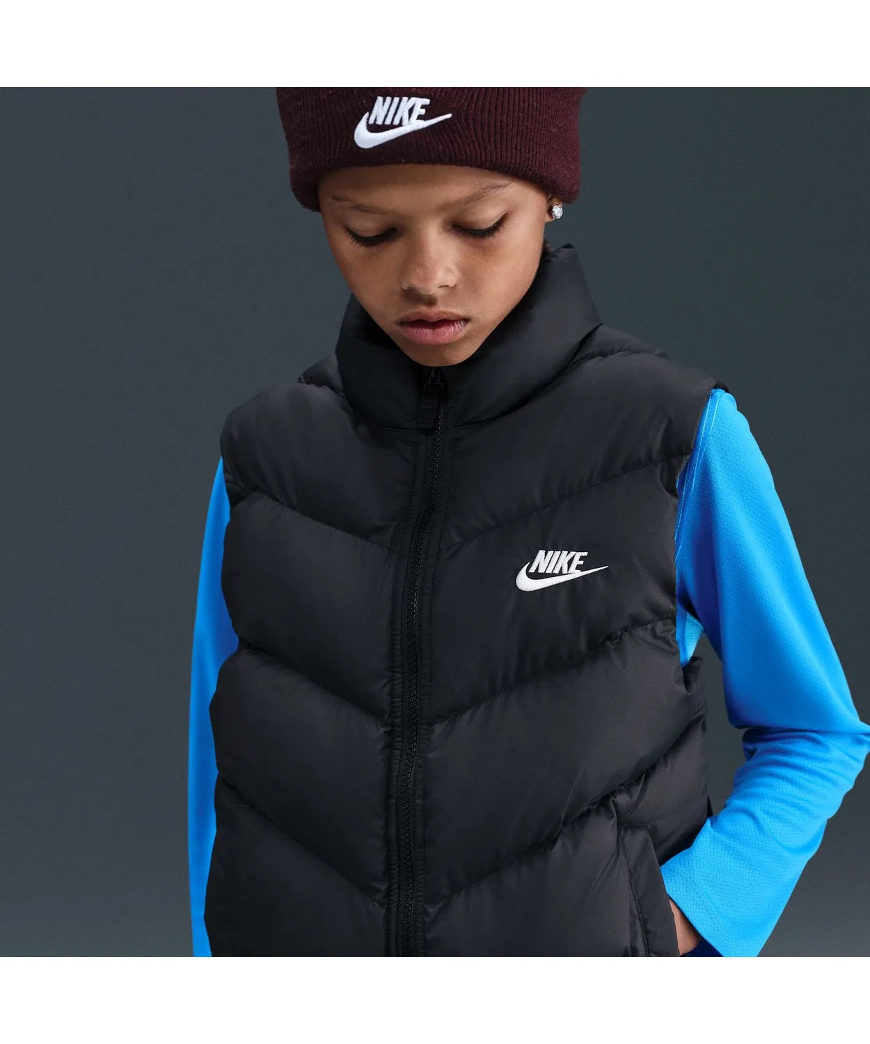 Детский пуховый жилет без капюшона с утеплителем NIKE YTH NSW TF ADP Puffer Vest, Pink — фото 3