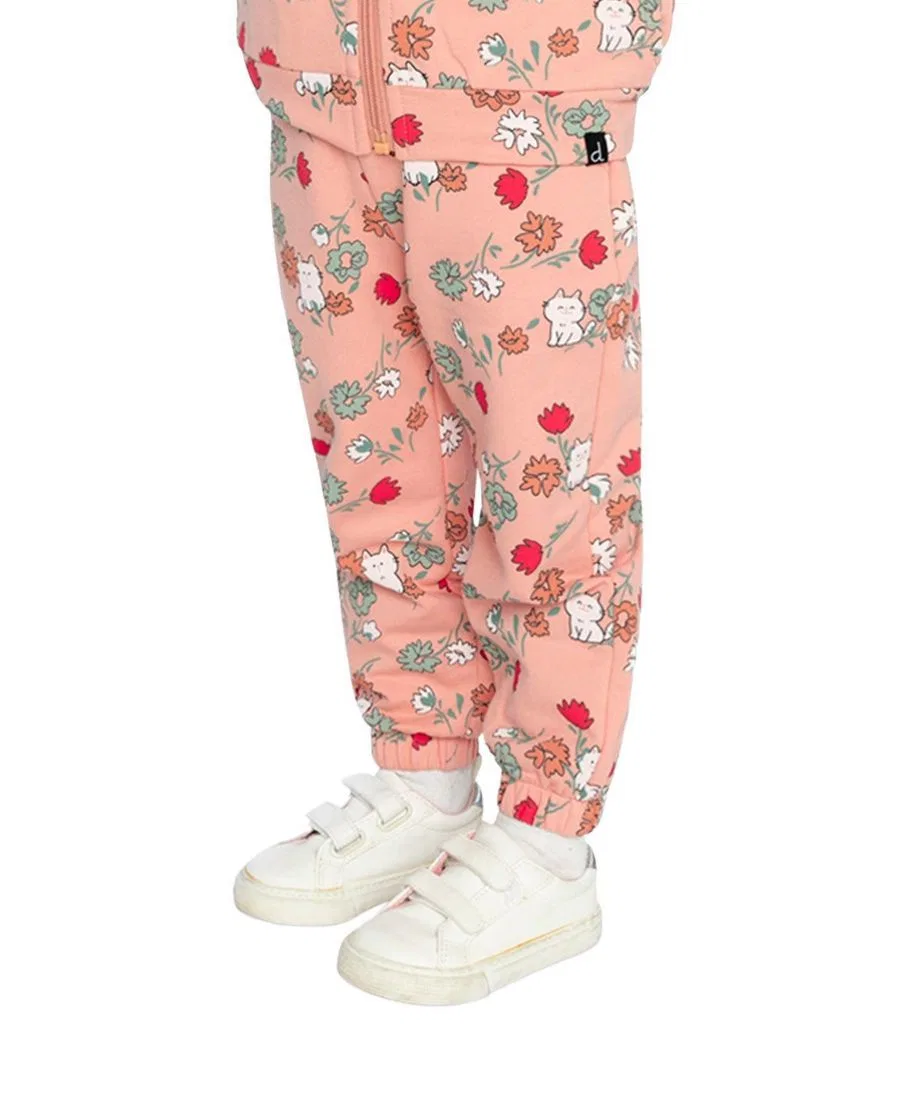 Спортивные брюки из футера с принтом Deux par Deux, Pink Cat Print — фото 3
