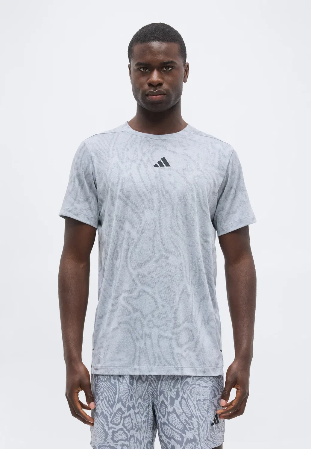 Футболка с принтом D4T power tee Adidas Performance, Halo Silver-Coloured/Grey — фото 3