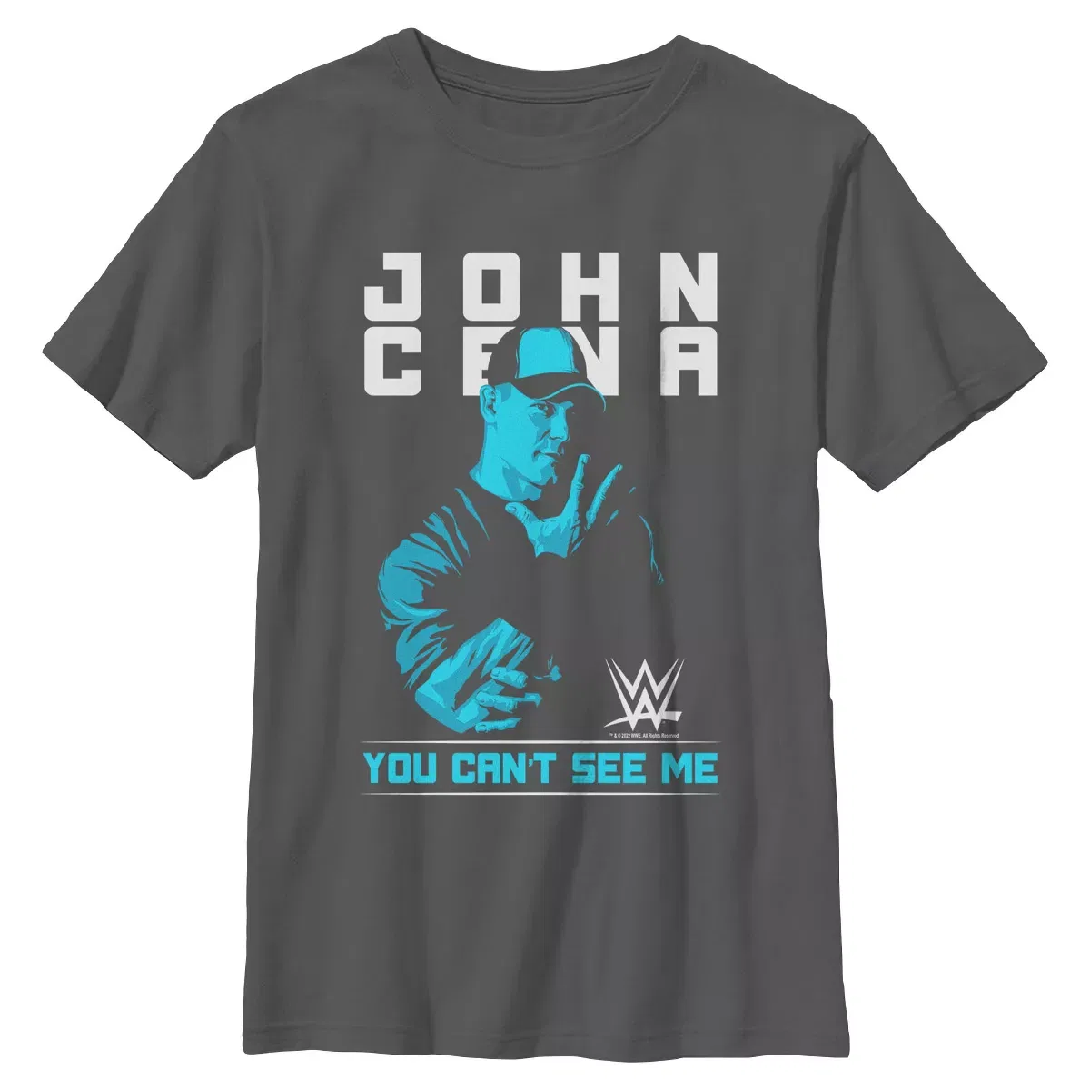 Детская футболка с принтом John Cana You Can't See Me WWE, Charcoal