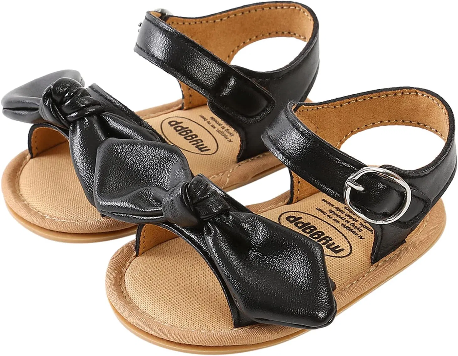 Детские сандалии для девочек с бантом, модель Bowknot Prewalker Walkers, Black — фото 3