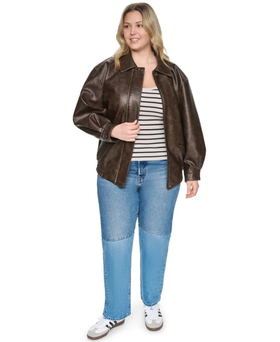 Куртка-бомбер из искусственной кожи на молнии Levi's, Brown — фото 2