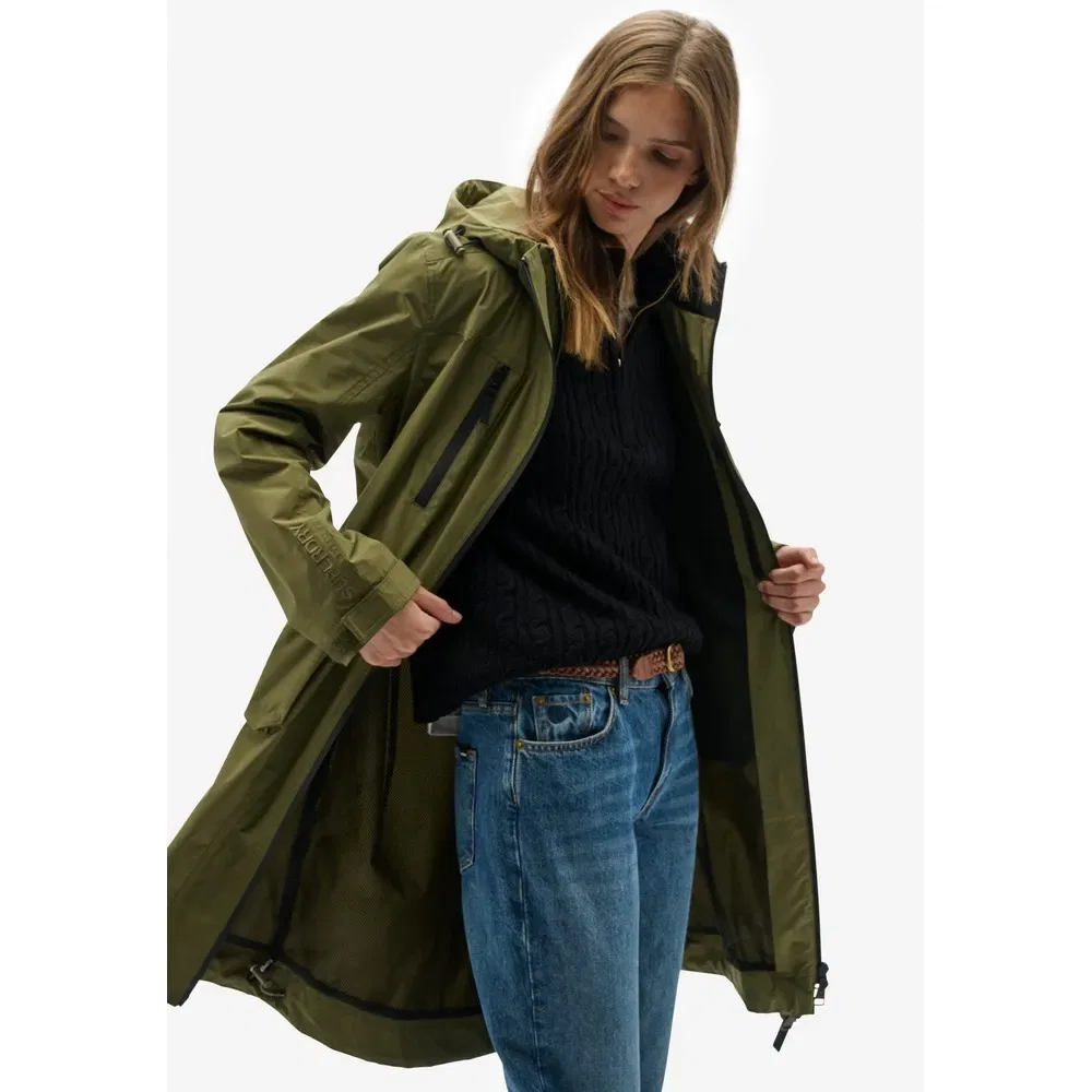 Парка Superdry Longline, зеленый — фото 4