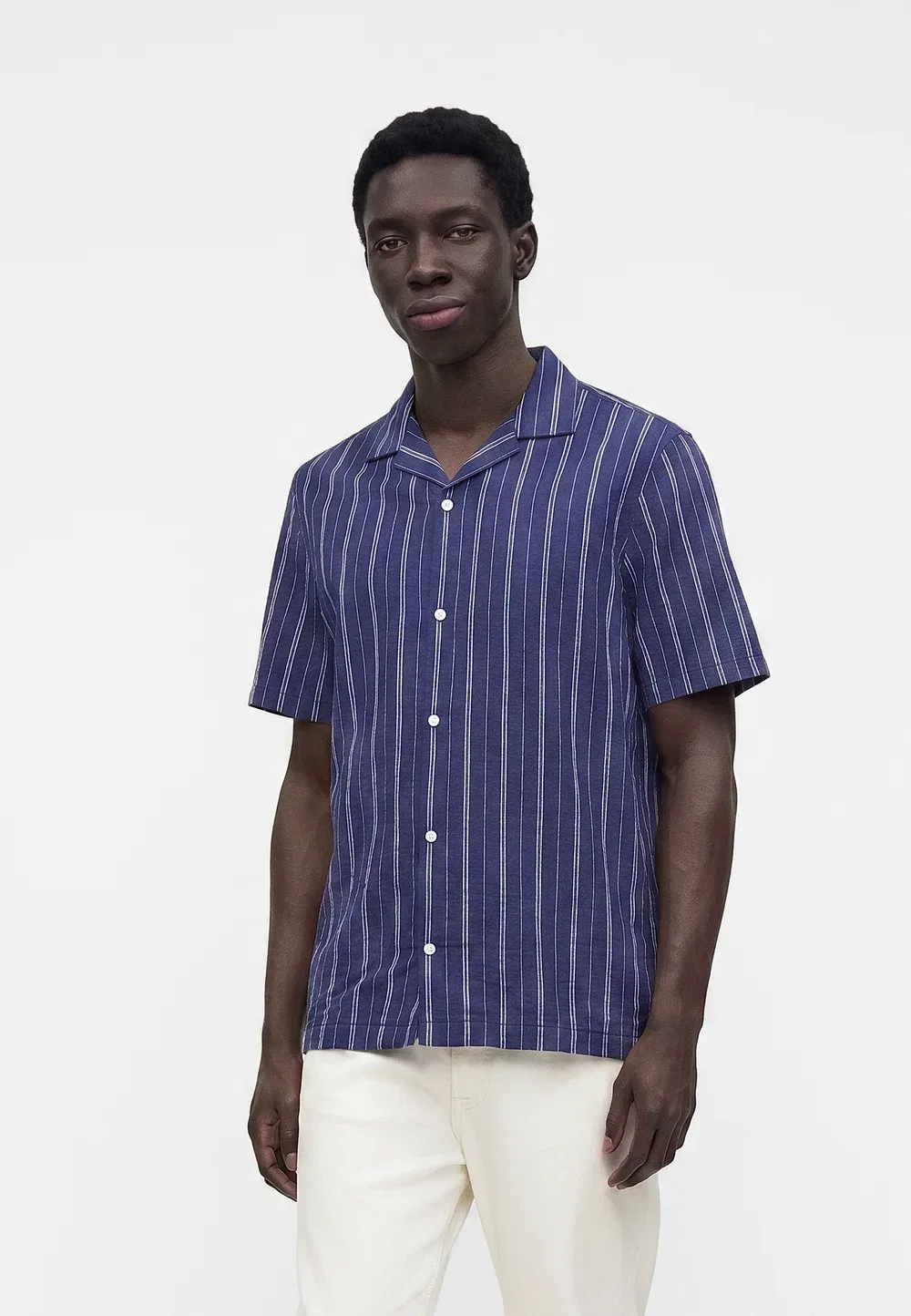 Рубашка из сирсакера Gap, Navy/White
