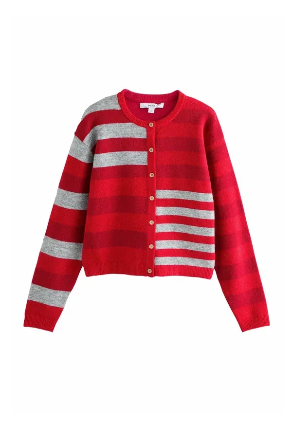 Кардиган полоска Next red grey multi stripe, серый