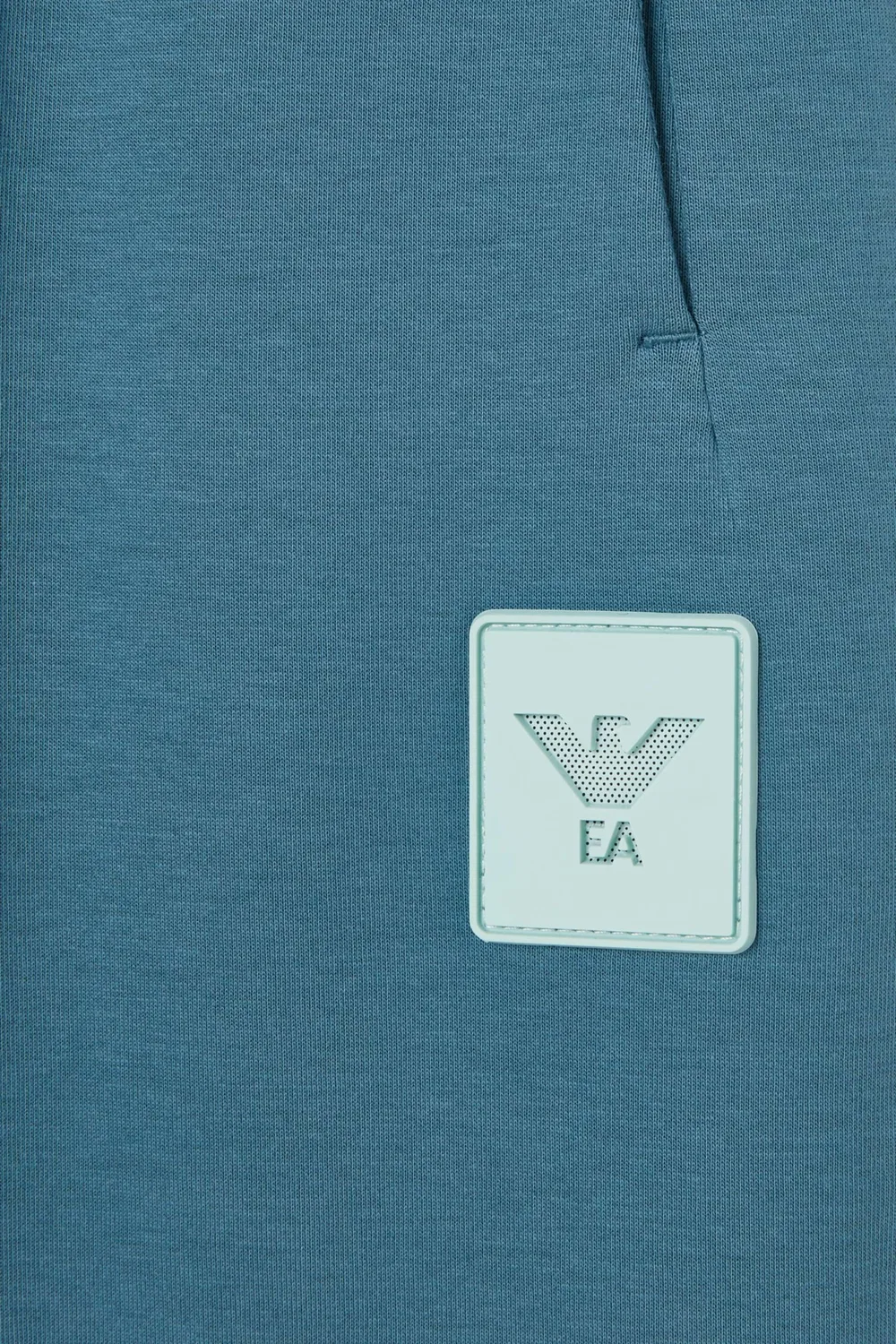 Спортивные штаны хлопковые Logo Patch Emporio Armani, синий — фото 3