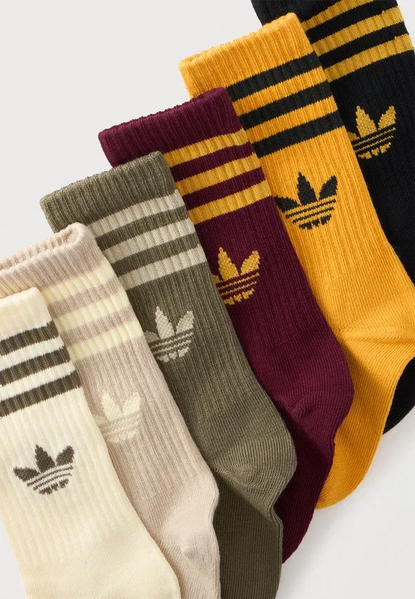 Комплект из 6 пар носков Crew унисекс Adidas Originals, светло-желтый — фото 2